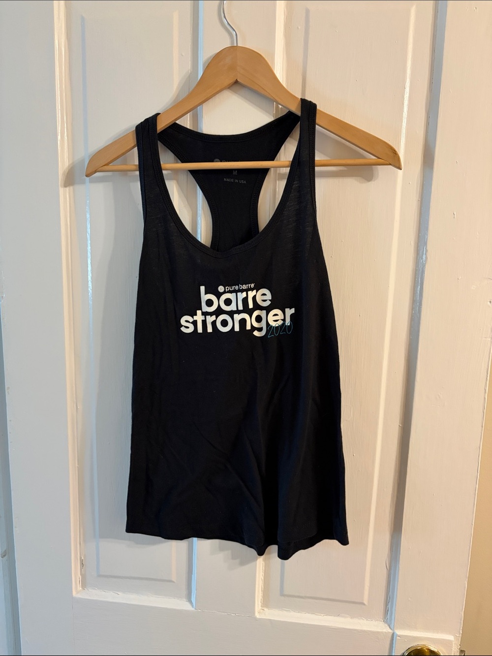 Pure Barre Black Racerback 'barre stronger' Tank